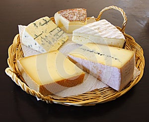 Appetizing cheese platter