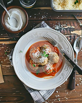 Appetizing Curry Meatballs Served on Elegant Plate