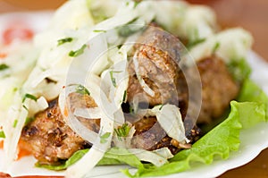 Appetizing weal kebab photo