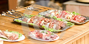 Appetizing weal kebab