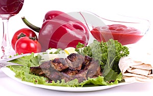 Appetizing weal kebab