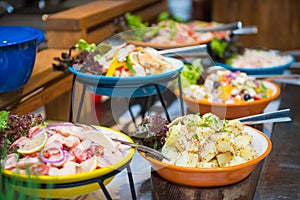 Appitizer food in line buffet
