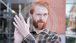 Applauding Redhead Beard Young Man, Clapping