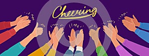 Applause, cheering concept. Crowd cheers and clap hands vector illustration