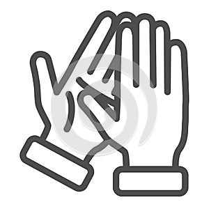 Applause line icon, gestures concept, bravo sign on white background, Hands clapping symbol in outline style for mobile
