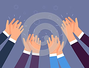 Applause. People hands clapping. Cheering hands, ovation and business success vector concept