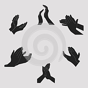 Applause set clapping hands