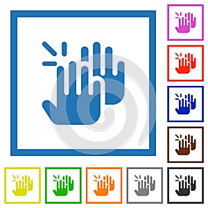 Applause solid flat framed icons