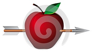 Apple with arrow