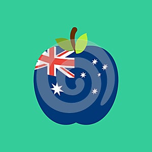 Apple Australia flag. Australian National Fruit.