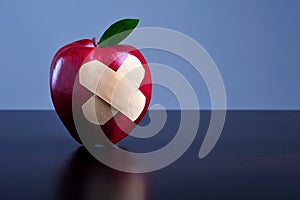 Apple with bandage