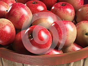 apple basket close-up 3d illustration