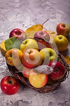 Apple in basket