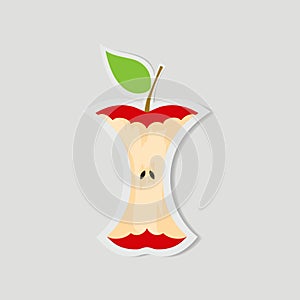 Apple Bite Vector, Paper Art Illustration