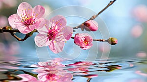 Apple Blossoms over water