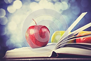 Apple and the book.