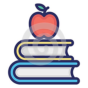 Apple, book isolated Vector Icon which can easily modify or edit