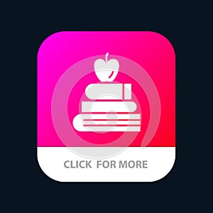 Apple, Books, Education, Science Mobile App Button. Android and IOS Glyph Version