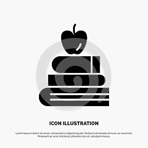 Apple, Books, Education, Science solid Glyph Icon vector