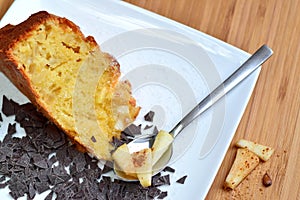 Apple cake and chocolate slices