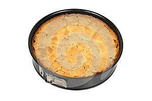 Apple cake in tin