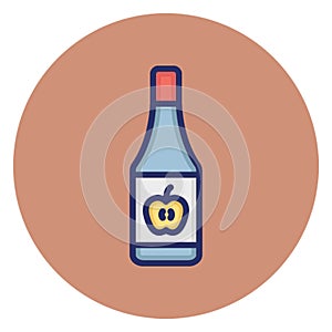 Apple cider, apple juice Vector Icon which can easily edit