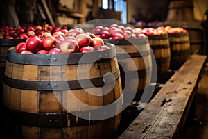 apple cider fermentation process in wooden casks