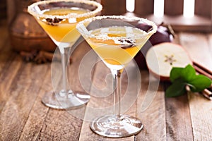 Apple cider martini with star anise