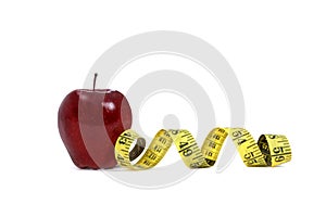 Apple and cloth tape measure