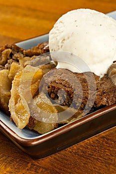 Apple Cobbler and Ice Cream