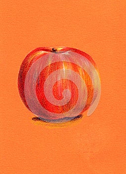 Apple, color pencil