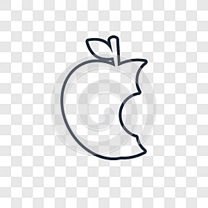 Apple concept vector linear icon isolated on transparent background, Apple concept transparency logo in outline style