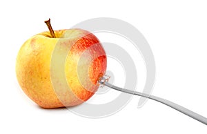 Apple with a connector