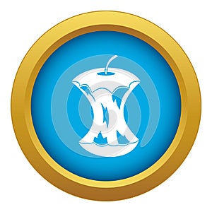 Apple core icon blue vector isolated