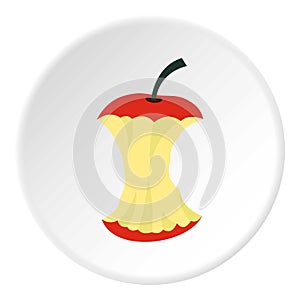 Apple core icon, flat style