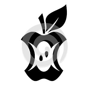 Apple core vector icon