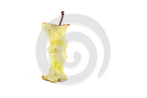 Apple core on white background