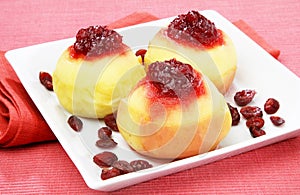 Apple with cranberries