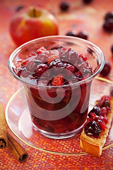 Apple and cranberry chutney photo