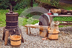 Apple crushing and pressing workshop