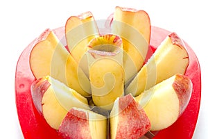 Apple cut on white background