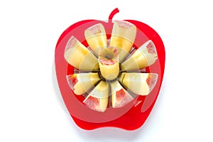 Apple cut on white background