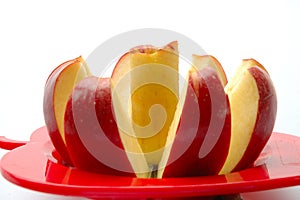 Apple cut on white background