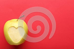 Apple with cutout heart shape