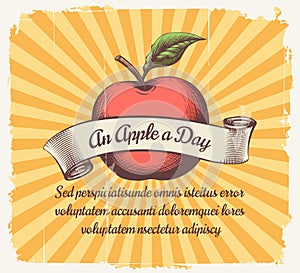 Apple day retro poster