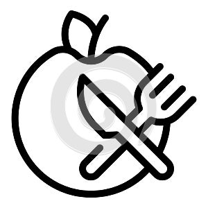 Apple diet icon outline vector. Metabolic body