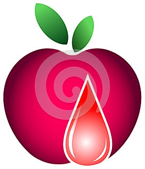 Apple with drop