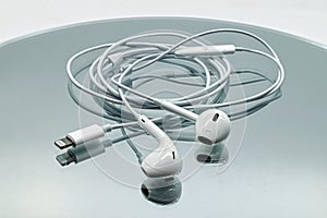 Apple Ear Pods with lightning connector developed by Apple Inc