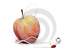 Apple with Earphones