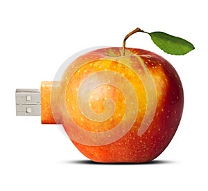 Apple flash card - new technology concept